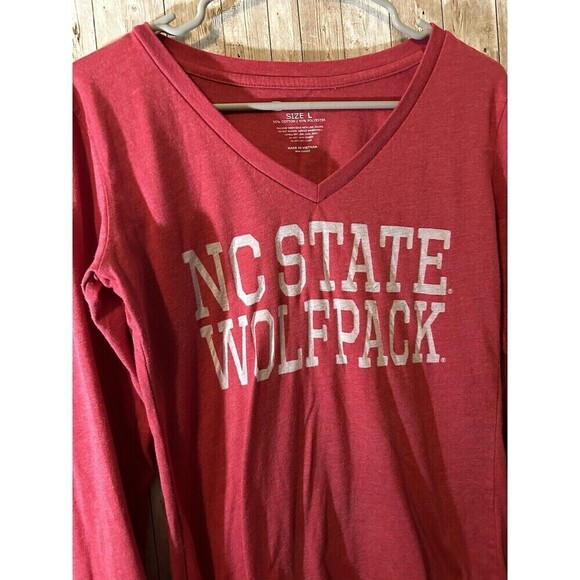 NC State Women’s NCSU Red Wolfpack Long Sleeve Tee Shirt Top Size L - Picture 2 of 6